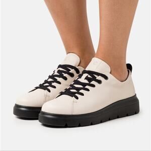 Ecco Nouvelle Limestone Women's Lace Up Leather Sneaker 8-8.5